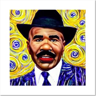 steve harvey oil painting van gogh art style t shirt design Posters and Art